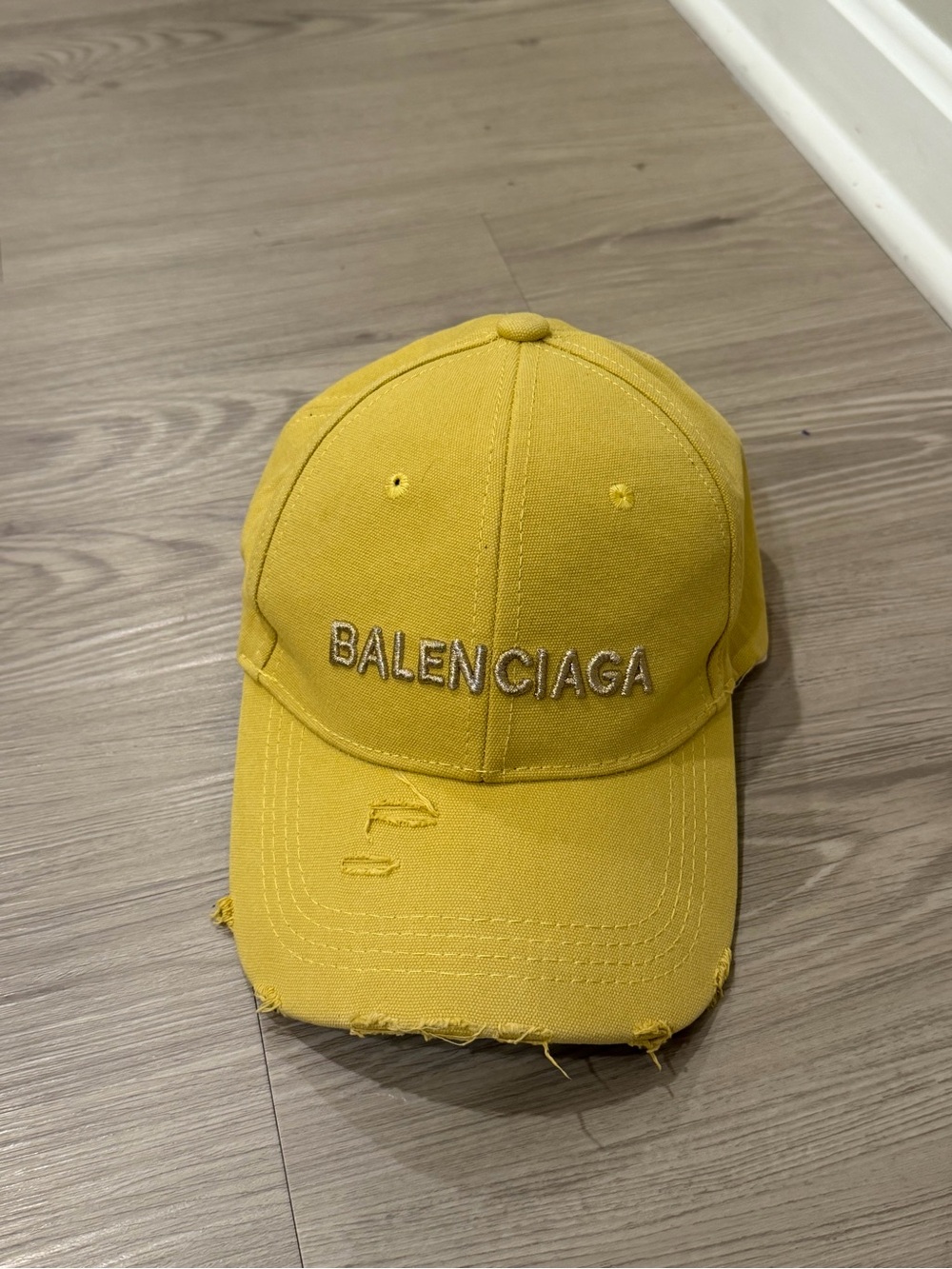 Balenciaga Yellow Embroidered Logo Cap